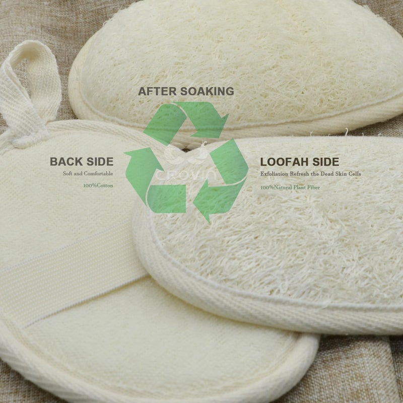 CROVIN Natural Loofah Exfoliating Body Scrubber, Made with Natural Shower Loofah Sponge for Men and Womenâ€™s SPA (Pack of 2) - Image 5